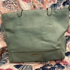 Fossil Seafoam Leather Shoulder Bag